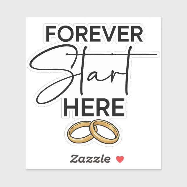 Forever Starts Here Wedding Sticker (Sheet)