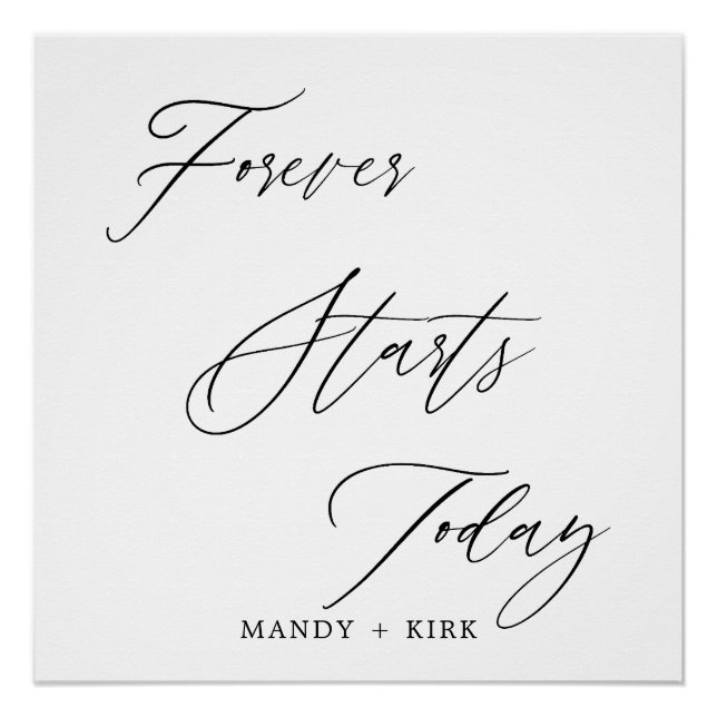“Forever Starts Today” Wedding Backdrop Banner  Poster (Front)