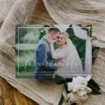 Forever thank you typography wedding card<br><div class="desc">An elegant image of the newly weds. The bride and groom's image and back colour and text can be personalised. Add a personal thank you message and you can upload your own photo.</div>