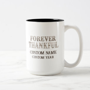 Forever Thankful Cottagecore Customisable Two-Tone Coffee Mug