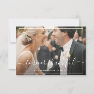 FOREVER THANKFUL elegant wedding Thank You Card