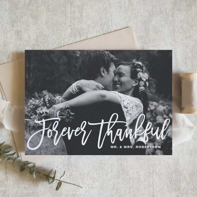 Forever Thankful Hand Lettered Wedding Thank You (Creator Uploaded)