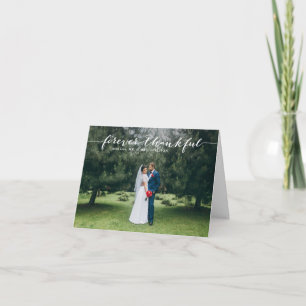 Forever Thankful Hand Lettered Wedding Thank You Card