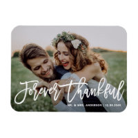 Forever Thankful Modern Calligraphy Photo Wedding