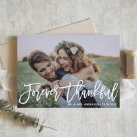 Forever Thankful Modern Calligraphy Wedding Photo
