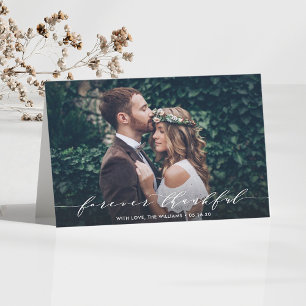 Forever Thankful   Thank You Wedding Photo Card