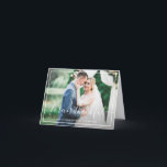 Forever thankful typography wedding thank you<br><div class="desc">An elegant image of the newly weds. The bride and groom's image and back colour and text can be personalised. Add a personal thank you message and you can upload your own photo.</div>