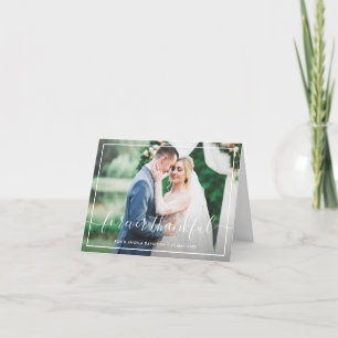 Forever thankful typography wedding thank you