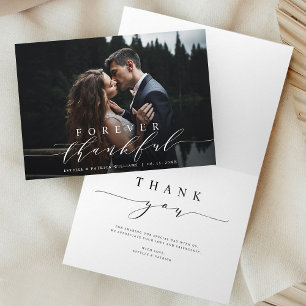 Forever Thankful Wedding Thank You Photo Card