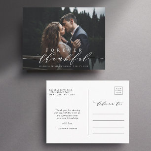 Forever Thankful Wedding Thank You Photo Postcard