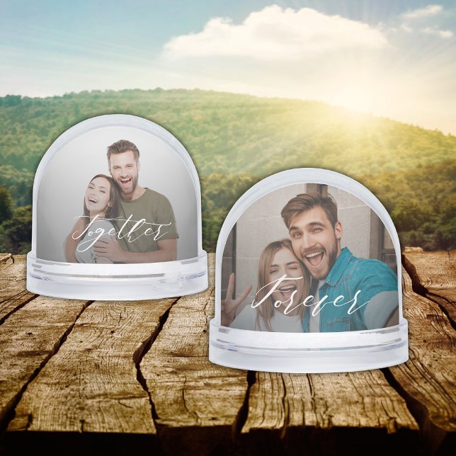 Forever Together Couple 2 Photo Script Keepsake Snowglobe (Creator Uploaded)