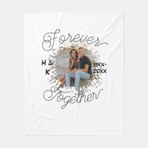 FOREVER TOGETHER COUPLE ANNIVERSARY PHOTO YEAR FLEECE BLANKET