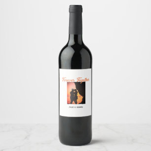 forever together photo name date couple wedding ro wine label