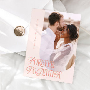 Forever Together Vintage Elegance Peach Wedding Announcement