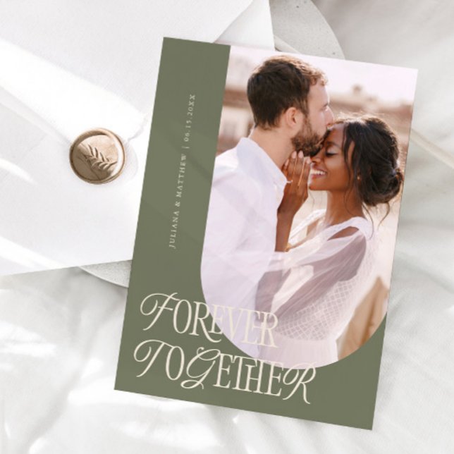 Forever Together Vintage Elegance Sage Wedding Announcement (Creator Uploaded)