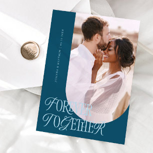 Forever Together Vintage Elegance Teal Wedding Announcement