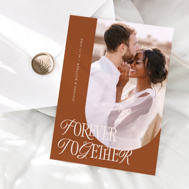 Forever Together Vintage Terracotta Wedding Announcement (Creator Uploaded)