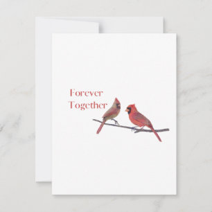 Forever Together with Two Cardinals on a Valentine Holiday Card