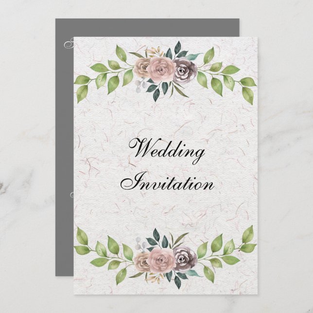 Forever - Two Hearts - One Love Wedding Invitation (Front/Back)