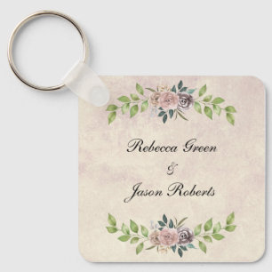 Forever - Two Hearts - One Love Wedding Invitation Key Ring