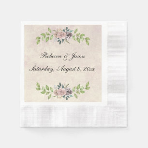 Forever - Two Hearts - One Love Wedding Invitation Napkin