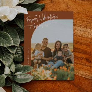 Forever Us Script Terracotta Valentine Photo Holiday Card