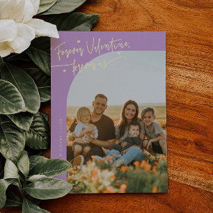 Forever Us Script Wisteria Valentine Photo Holiday Card