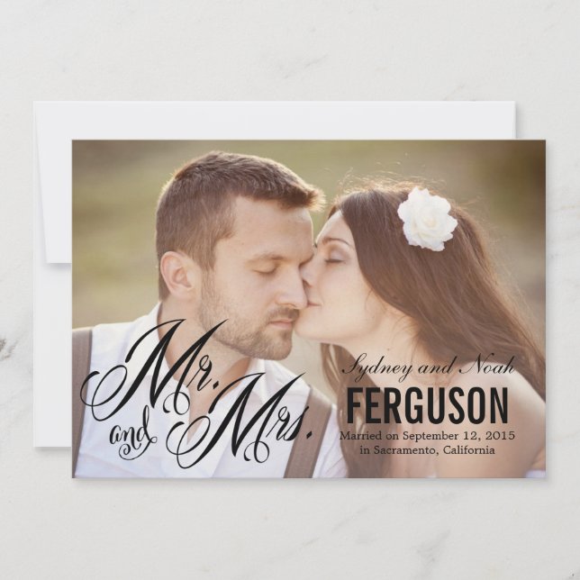 Forever Us Wedding Announcement - Black (Front)