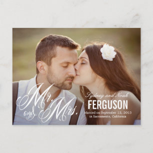 Forever Us Wedding Announcement - White Postcard