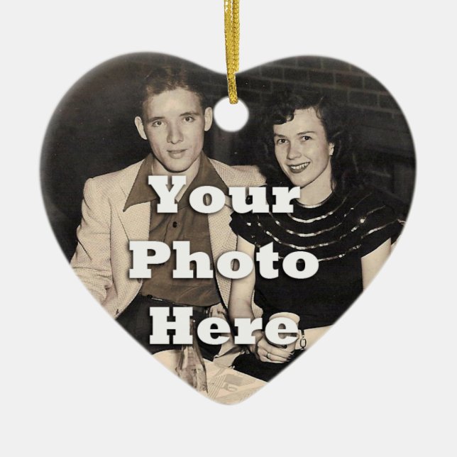 Forever Valentines Couple's Personalised Ceramic Tree Decoration (Front)