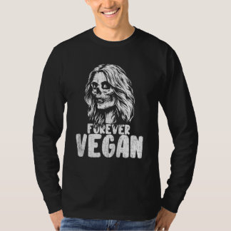 Forever Vegan Cool Sugar Skull Vegetarian Novelty T-Shirt