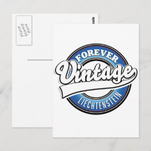 forever vintage liechtenstein logo postcard