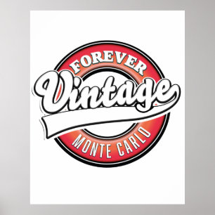 forever vintage monte carlo logo poster