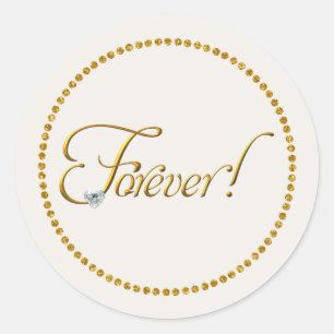 Forever Wedding Classic Round Sticker