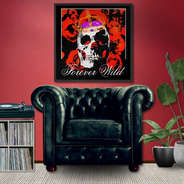 Forever Wild Gothic Skull Red Roses Poster (Creator Uploaded)