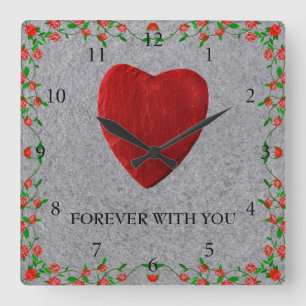 Forever with you square wall clock