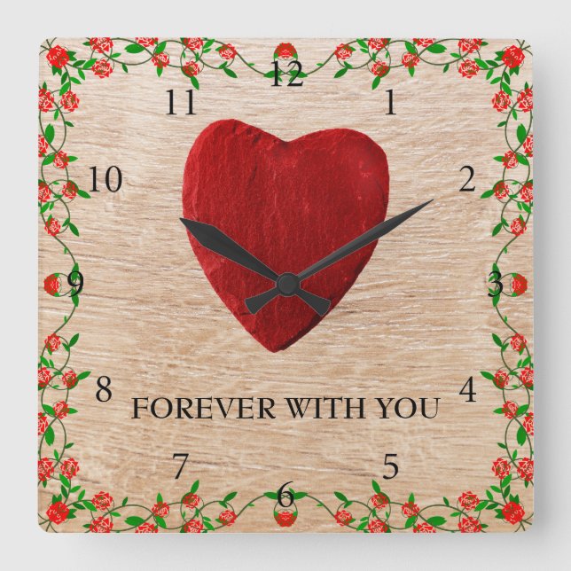 Forever with you square wall clock (Front)
