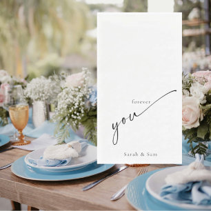 Forever You Couple Names Wedding Paper Napkin