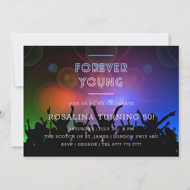 Forever Young Dance Club | Birthday Invitation (Front)