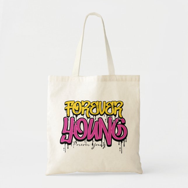 Forever Young Graffiti T-Shirt Tote Bag (Front)
