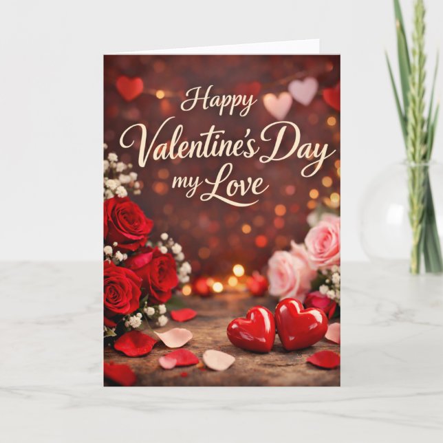 'Forever Your Valentine' Folded Greeting Card (Front)