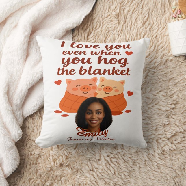 'Forever your Valentine' personalised Throw Pillow (Blanket)