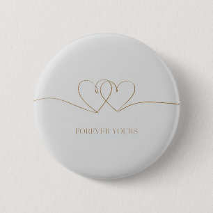 Forever Yours: Intertwined Hearts Design 6 Cm Round Badge