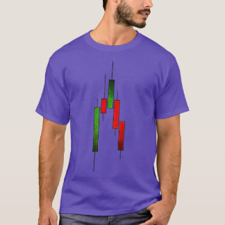 Forex trading distressed candlestics or grunge can T-Shirt