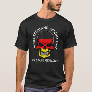 Forged Made Germany German Flag Skull Steelworker T-Shirt