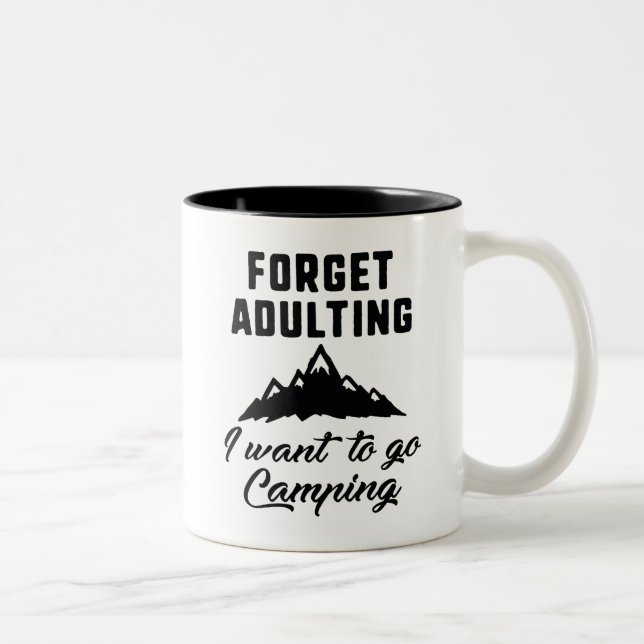 Forget Adulting Camping Two-Tone Coffee Mug (Right)