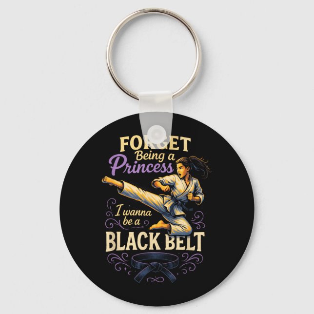 Forget Being a Princess - Karate Kickboxing Key Ring (Front)