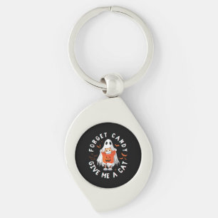 Forget Candy Give Me Cat Funny Boo Ghost Halloween Key Ring