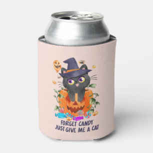 Forget Candy Just Give Me A Cat – Witch Cat Can Cooler