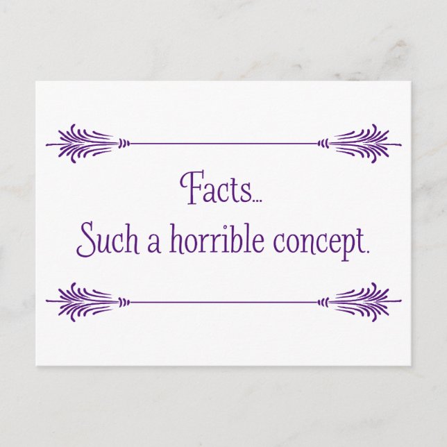 Forget Facts... Postcard (Front)